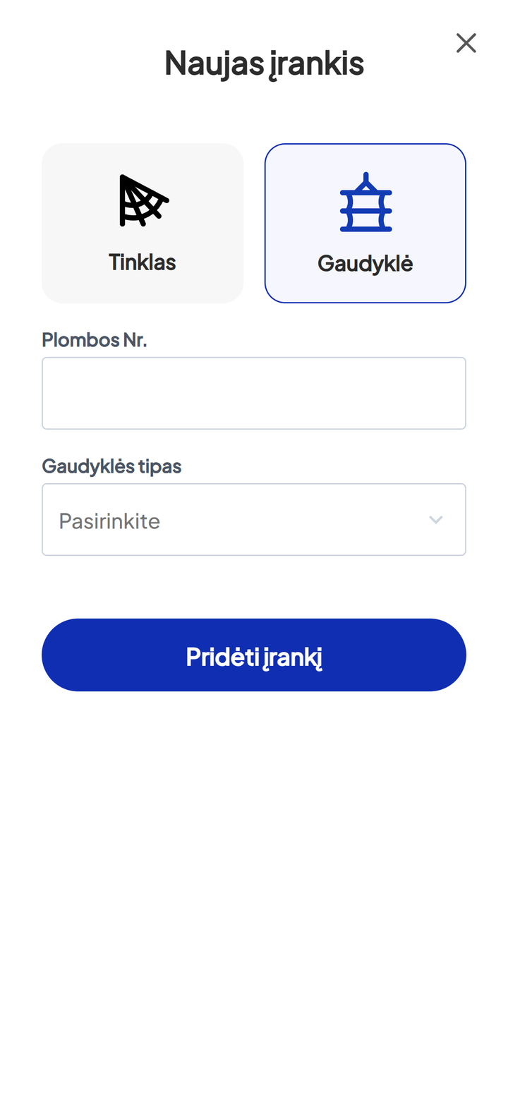 Naujos gaudyklės forma