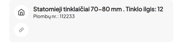 Sujungimo (grandinės) ikona įrankio kortelėje
