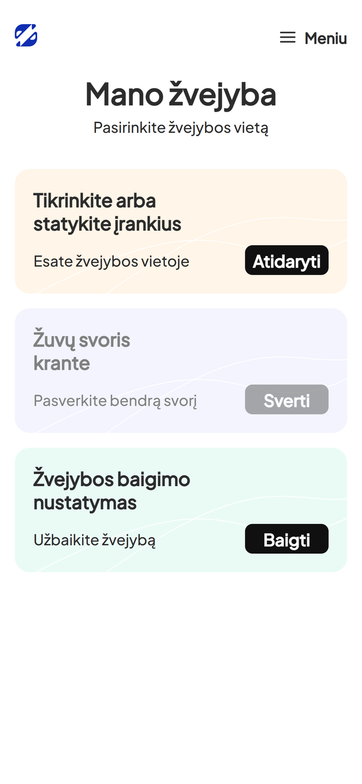Aktyvios žvejybos veiksmai