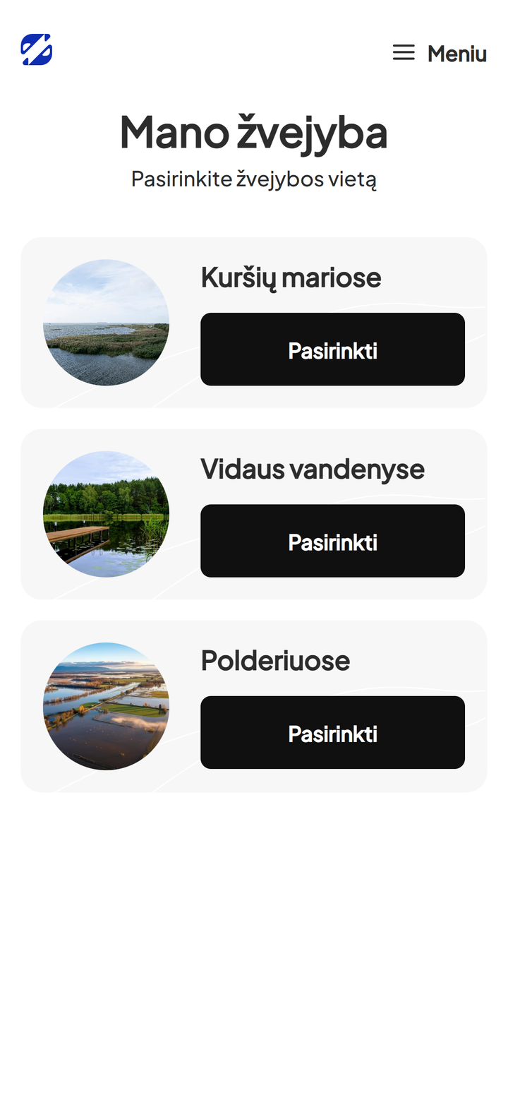 Žvejybos vietos pasirinkimas
