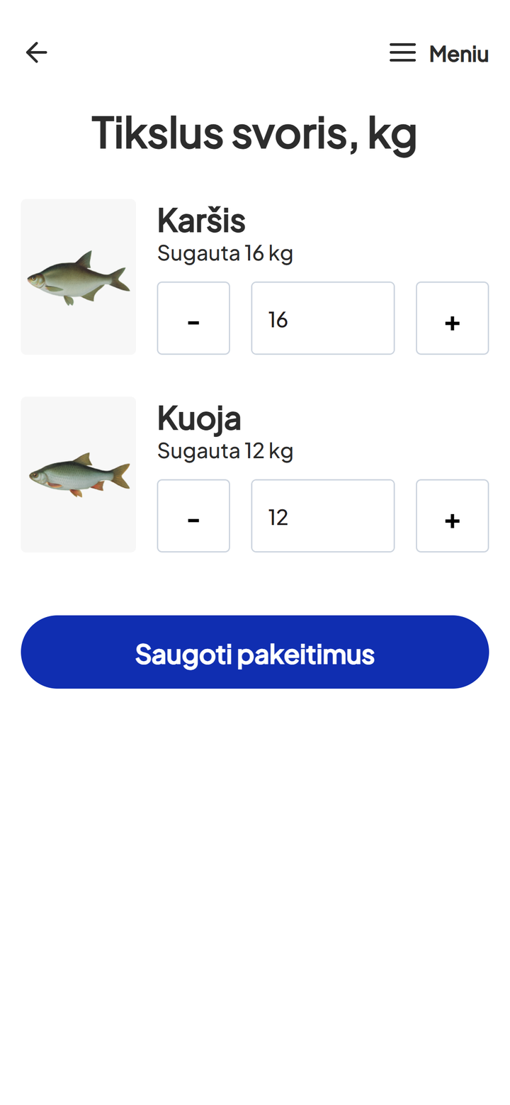 Tikslaus svorio įvedimas krante